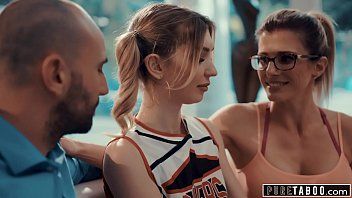 This cheerleader enlists in a trio